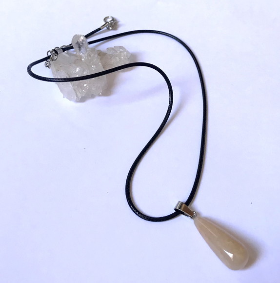 Cordão Colar com Pingente Gota de Jaspe