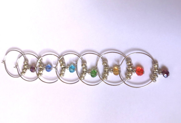 Marcadores de taça com cristais Theco facetados 7 chakras - Imagem 3