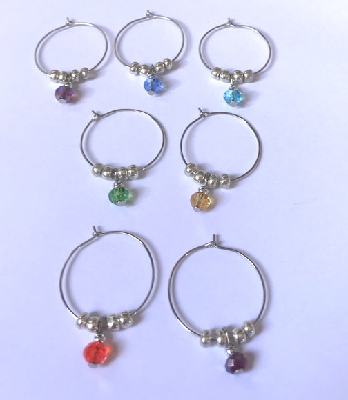 Marcadores de taça com cristais Theco facetados 7 chakras - Imagem 4