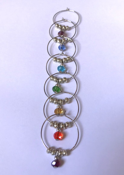 Marcadores de taça com cristais Theco facetados 7 chakras - Imagem 2