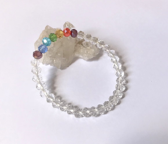 Pulseira Japamala 27 Contas Cristal e 7 Chakras