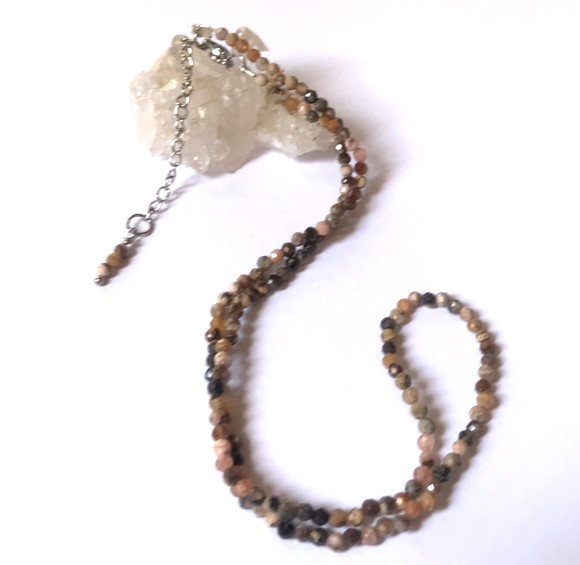 Choker com Micro Rodocrosita Facetada