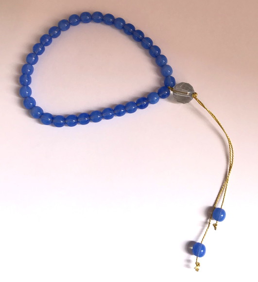 Masbaha ou misbaha 33 contas Cristal theco azul