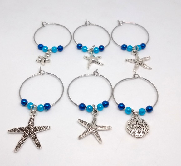 Marcadores de taça Estrelas do mar enfeite com 6