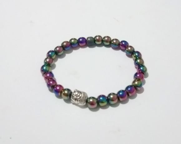 Pulseira Japamala com hematitas iridisadas 27 contas - Imagem 4