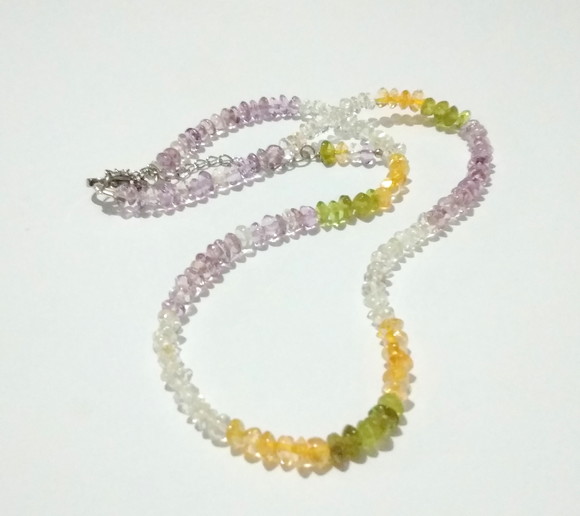 Choker Colar com Pedras Ametista Citrino Peridoto