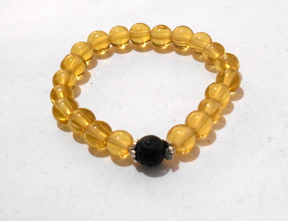 Pulseira Japamala 21 contas cristal e lava vulcãnica