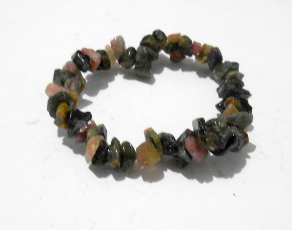 Pulseira Ajustavel Pedra Natural em Cascalhos Turmalina