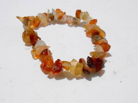Pulseira pedra natural em cascalhos ágata fogo