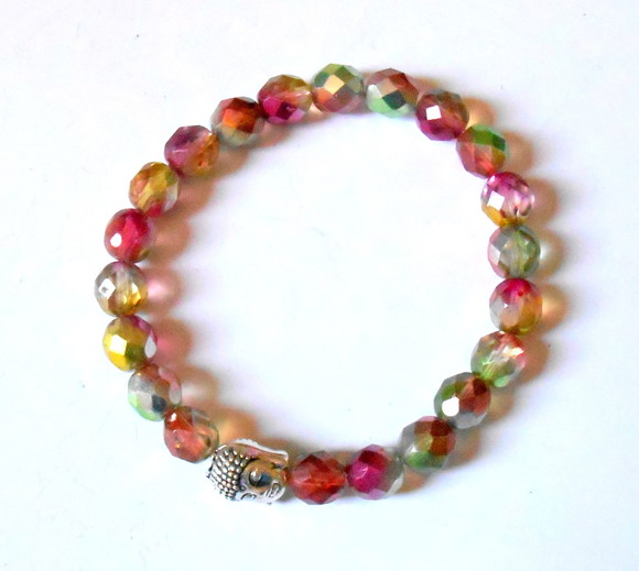 Pulseira Japamala com cristais Theco coloridos