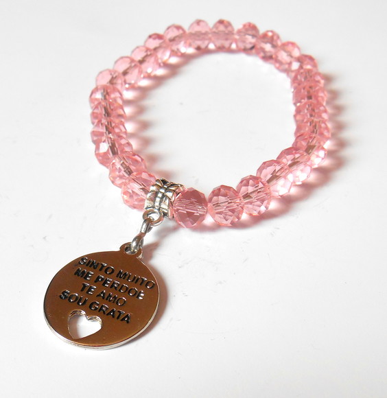 Pulseira Japamala com Cristais e Pingente Hooponopono
