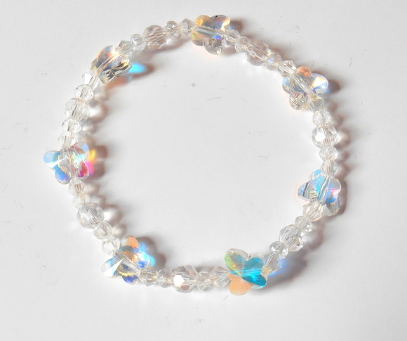 Pulseira Ajustável Cristais e Borboletas Aurora Boreal