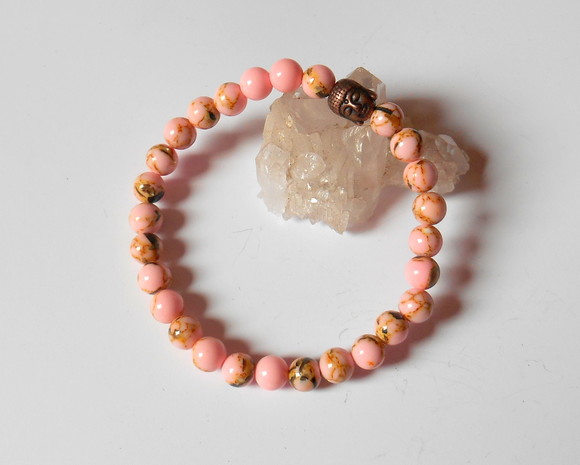 Pulseira Japamala rosa com 27 contas