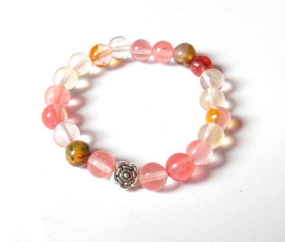 Pulseira quartzo melancia infantil