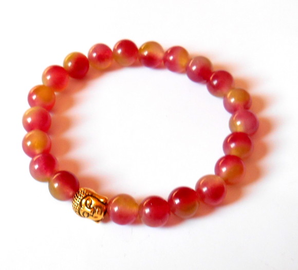 Pulseira Japamala com jade color 21 contas