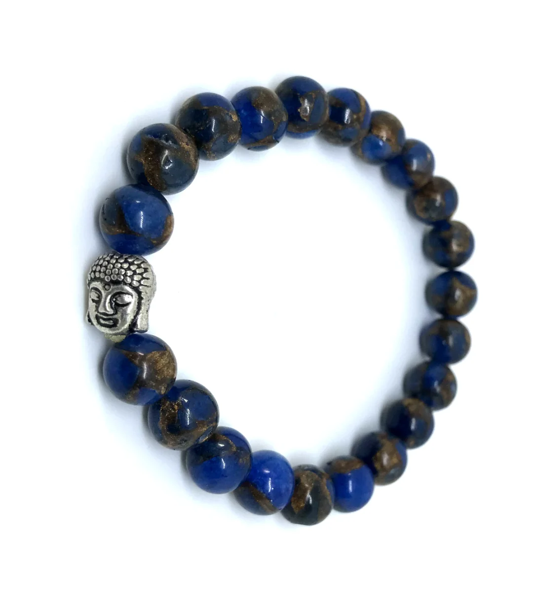 Pulseira Japamala com Jaspe 21 Contas e Buda Prateado - Imagem 5