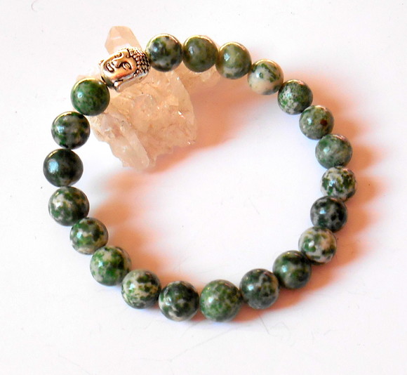 Pulseira Japamala com Jaspe Esmeralda 21 Contas e Buda - Imagem 2