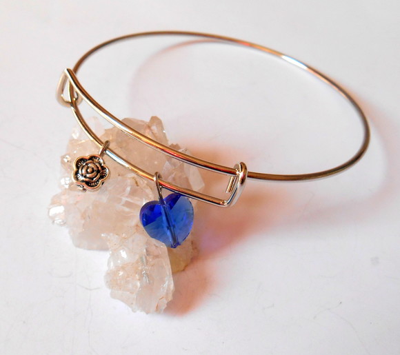 Pulseira Bracelete Aro com Cristal Coração