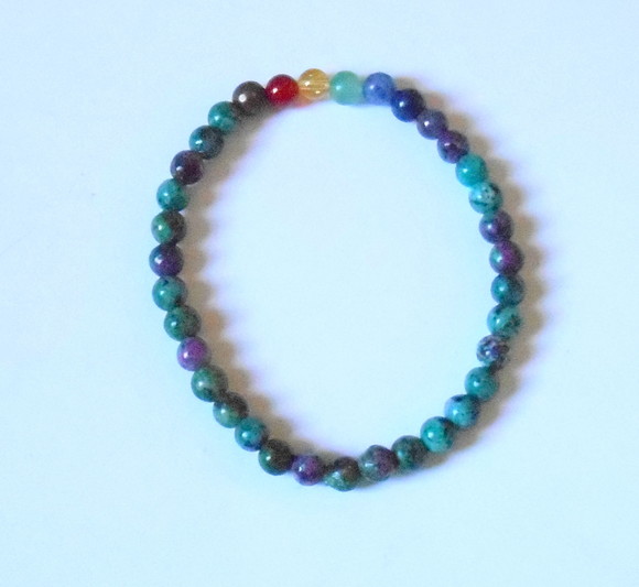 Pulseira 7 Chakras Rubi Zoizita
