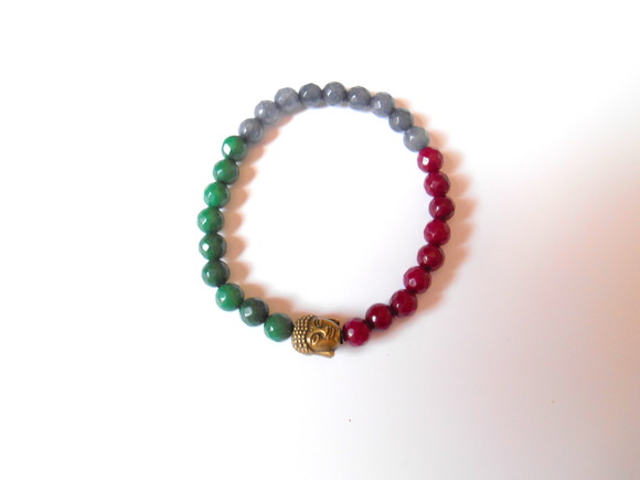 Pulseira Japamala com jade multi color