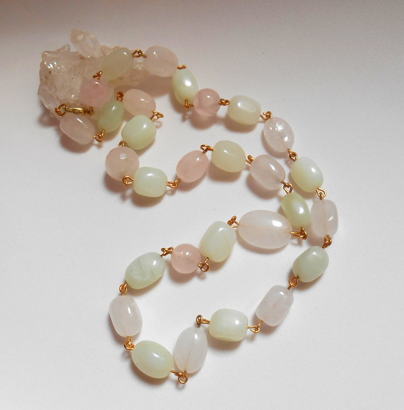 Colar Quartzo Natural Cores Claras