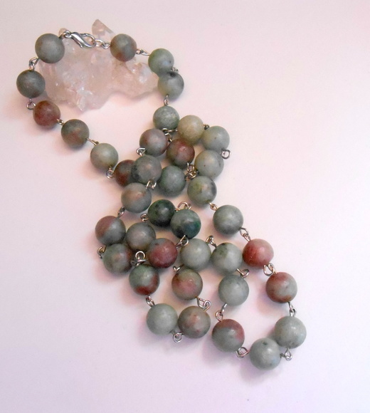 Conjunto Colar e Brincos com Zoizita Fosca