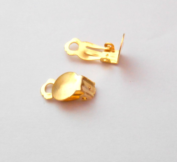 Base para Brinco de Pressão Dourado ( 10 Pares)