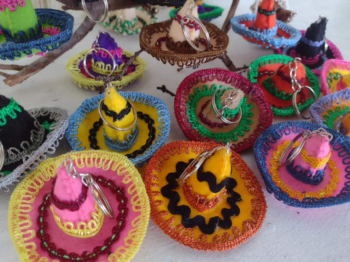 Chaveiros sombrero mexicano -kit 10 unidades