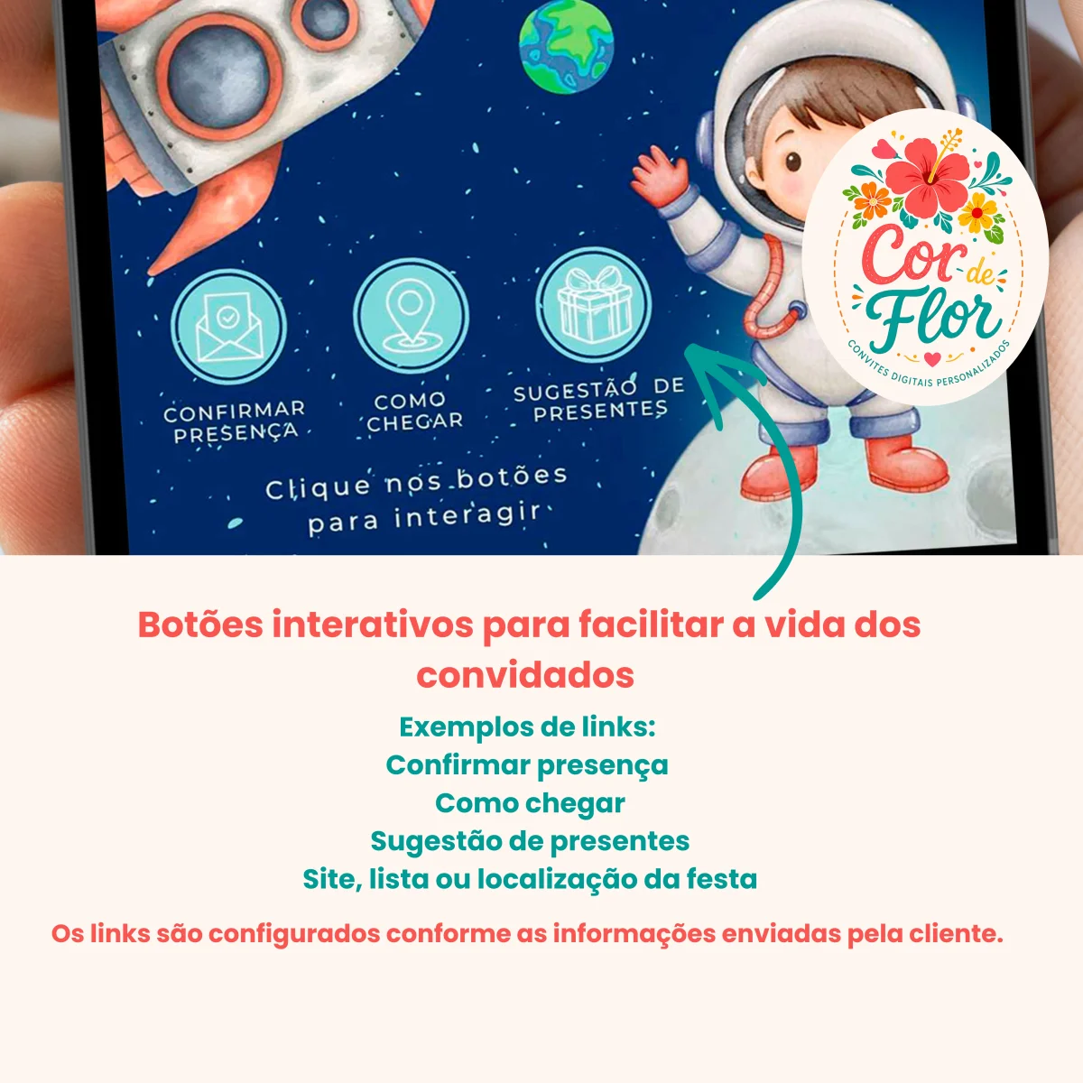 Convite Digital Interativo Aniversário Tema Astronauta Espaço Galáxia Menino - Imagem 2