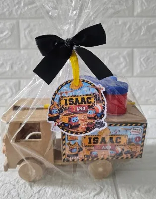Kit Pintura Caminhão  Cofre Personalizado - Tema Construção Civil