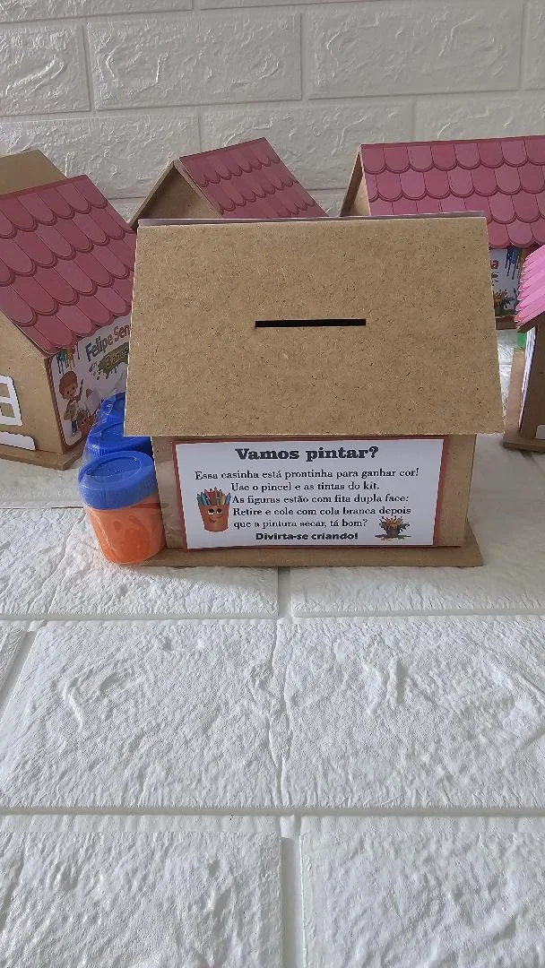Kit Pintura Casinha Cofre em mdf - Tema Artes - Imagem 3
