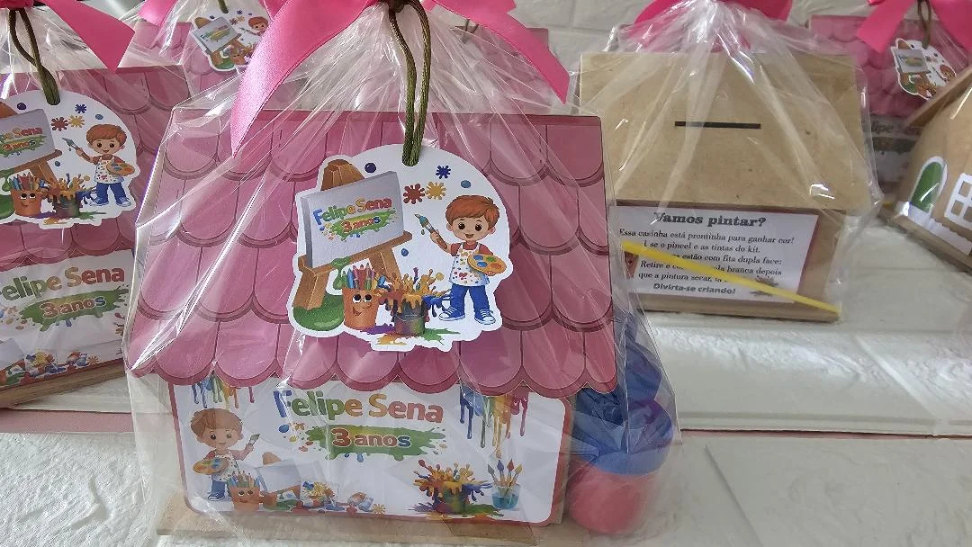 Kit Pintura Casinha Cofre em mdf - Tema Artes - Imagem 4