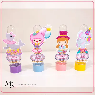 Kit 20 Tubete personalizado Circo rosa menina