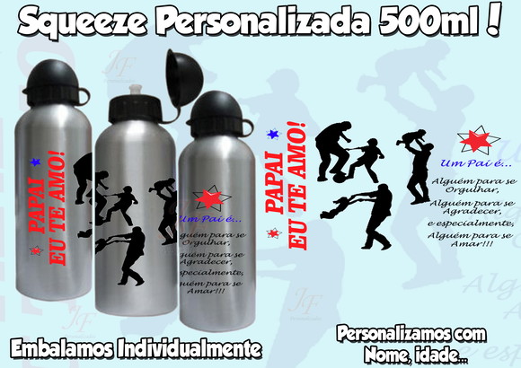 Squeeze Garrafa Alumínio 500 ml Dia dos Pais