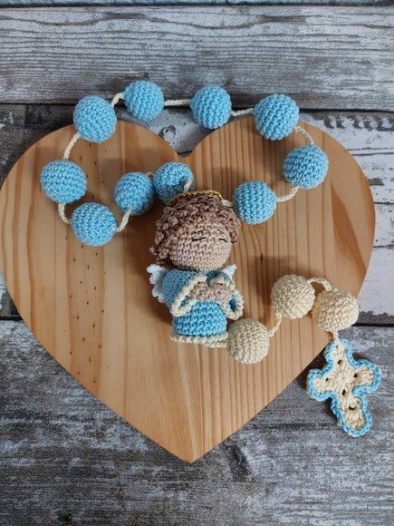 Terço de Amigurumi Anjo da Guarda