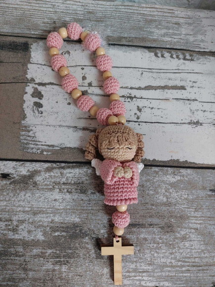 Terço de Amigurumi Anjo da Guarda