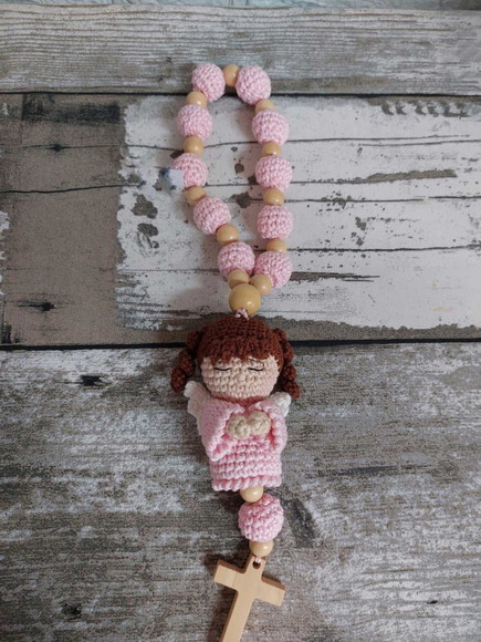 Terço de Amigurumi Anjo da Guarda