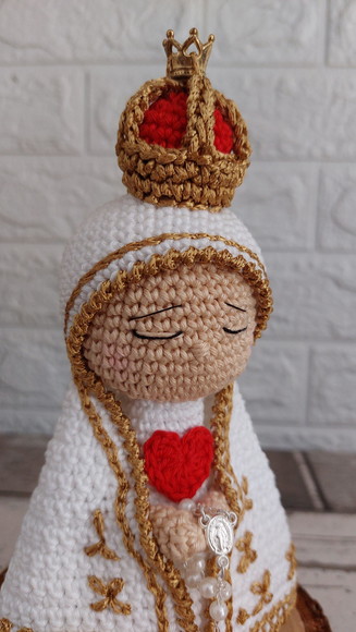 Nossa Senhora de Fátima Amigurumi 18 cm - Imagem 3