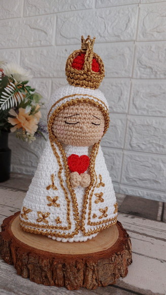 Nossa Senhora de Fátima Amigurumi 18 cm - Imagem 2