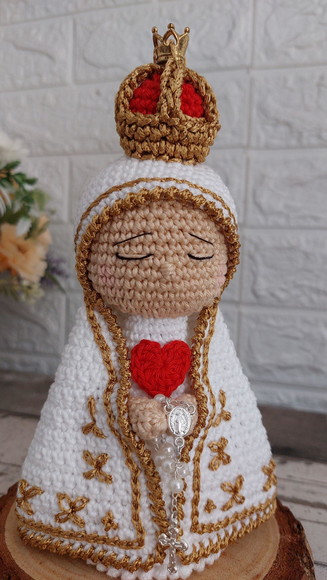 Nossa Senhora de Fátima Amigurumi 18 cm - Imagem 4