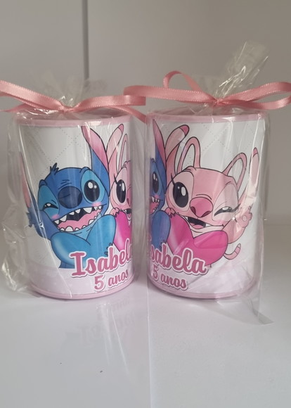 Cofrinho Personalizado Stitch e Angel
