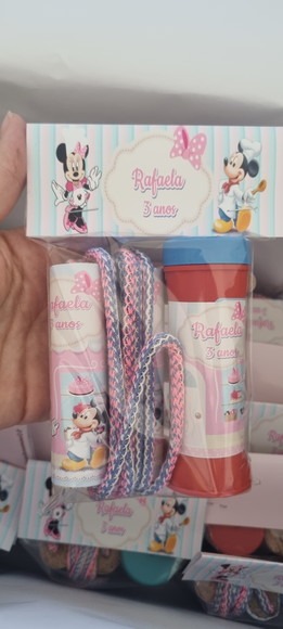 Kit Corda Personalizada Bolinha de Sabao Minnie Confeitaria