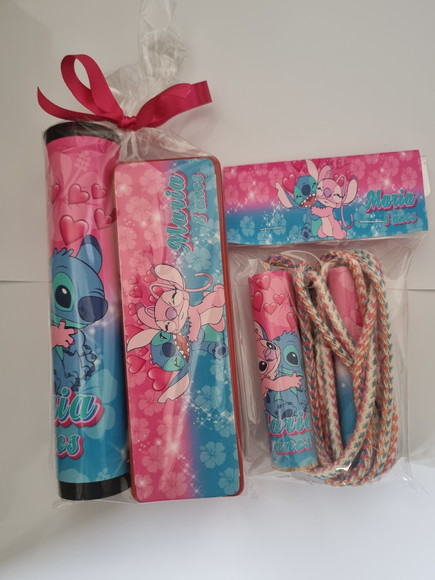Kit Pega Vareta Dominó e Corda Personalizada Stitch