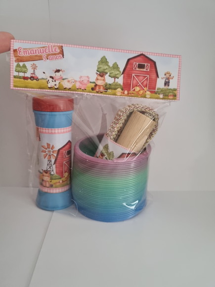 Kit Mola e Corda de Pular e Bolinha de Sabão Fazendinha
