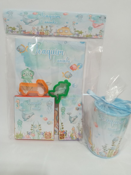 Kit Colorir com Massinha e Cofrinho Fundo do Mar