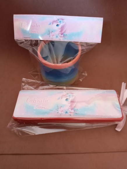Kit Domino e Mola Personalizado Unicornio