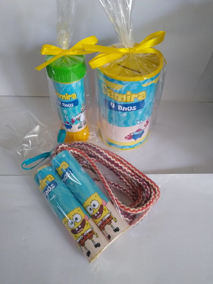 Kit Corda Personalizada Bolinha e Cofrinho Bob Esponja