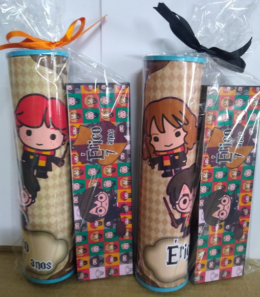 Kit Pega Vareta e Domino Personalizado Harry Potter Cute