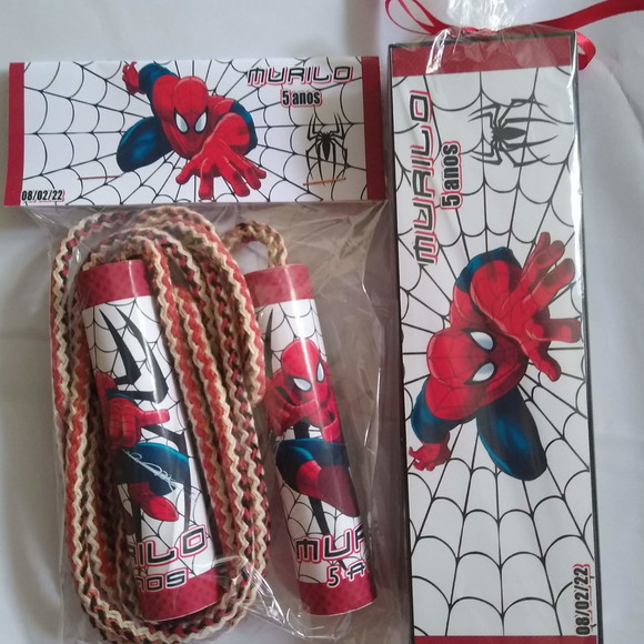 Kit Domino e Corda Personalizado Homem Aranha - Imagem 2