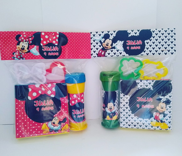 Kit Massinha e Bolinha de Sabão Mickey e Minnie